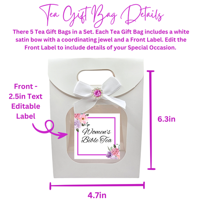 Personalized Womens Bible Retreat Gifts with Scripture Tea in Lavender (Set of 5)