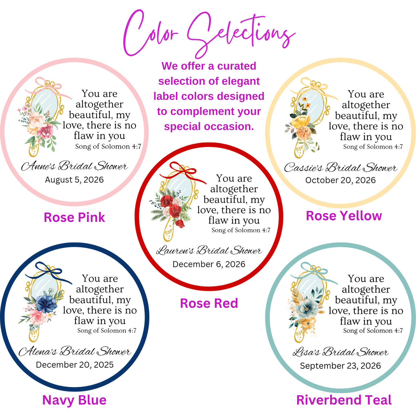 Mirror Bridal Shower Bible Tea Bag Party Favors (Set of 20)