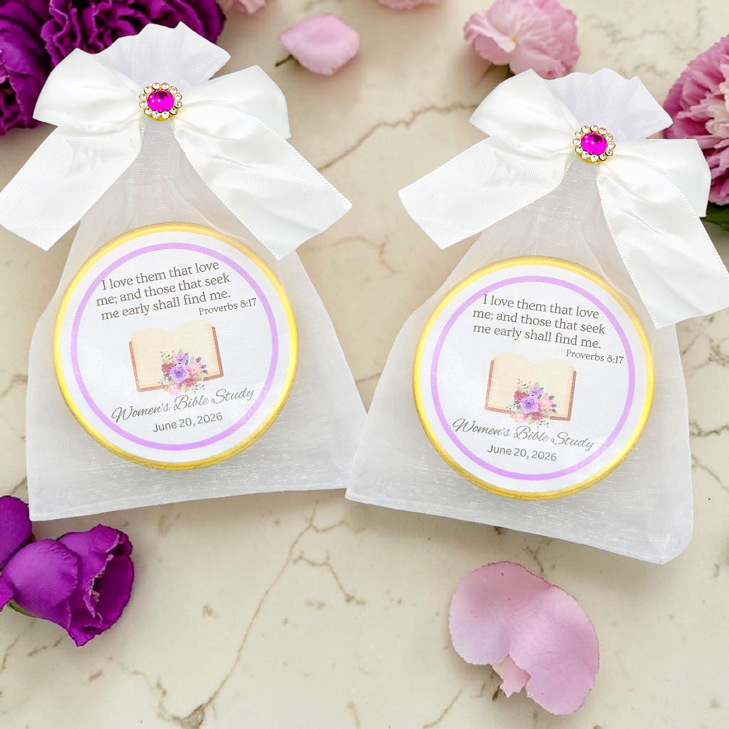Seek and Find Ladies Ministry Tea Party Favors Scripture Tea Tins (Set of 10)