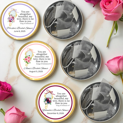 Mirror Bridal Shower Bible Tea Tin Party Favor (Set of 10)