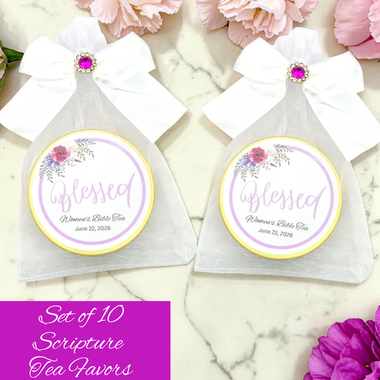 Blessed Bible Tea Party Favors for Prayer Circle and Women's Conference (Set of 10)