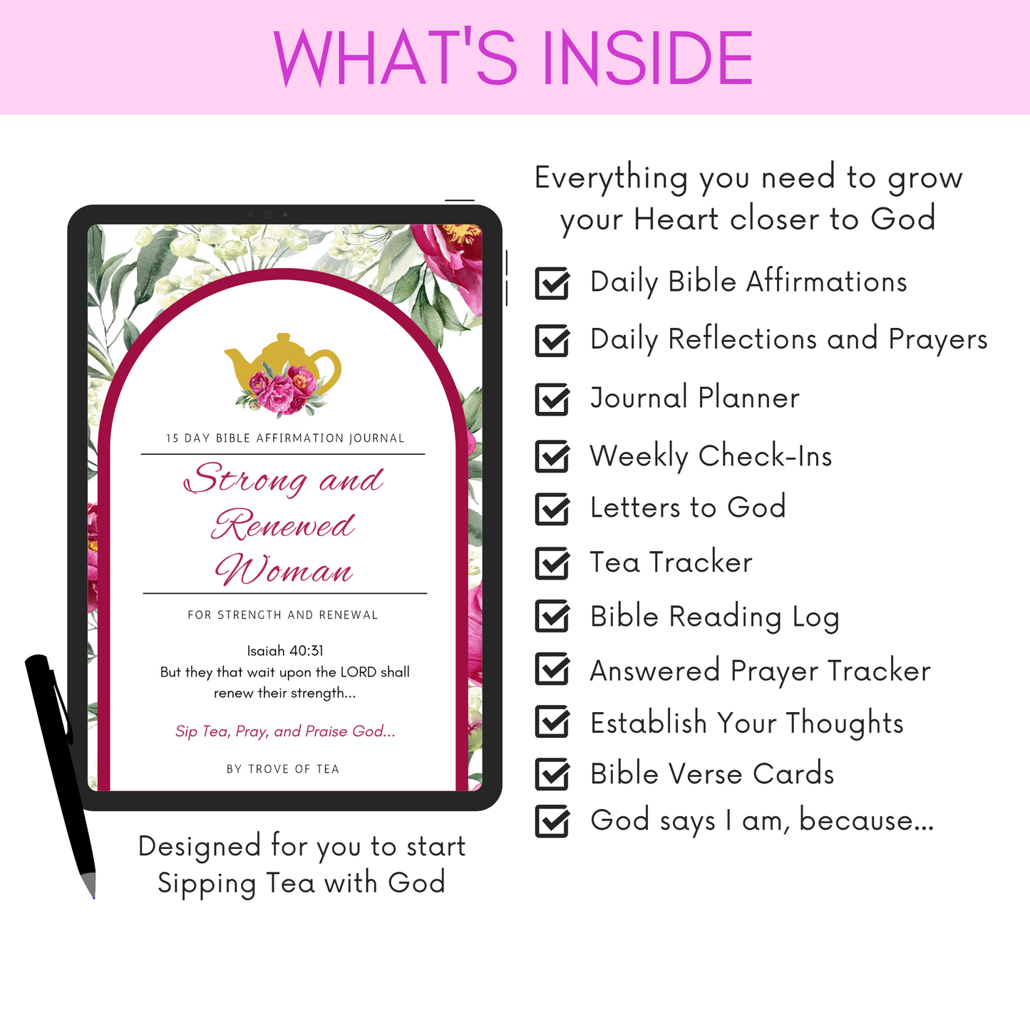 Strong and Renewed Woman Guided Prayer Journal (Digital Download)