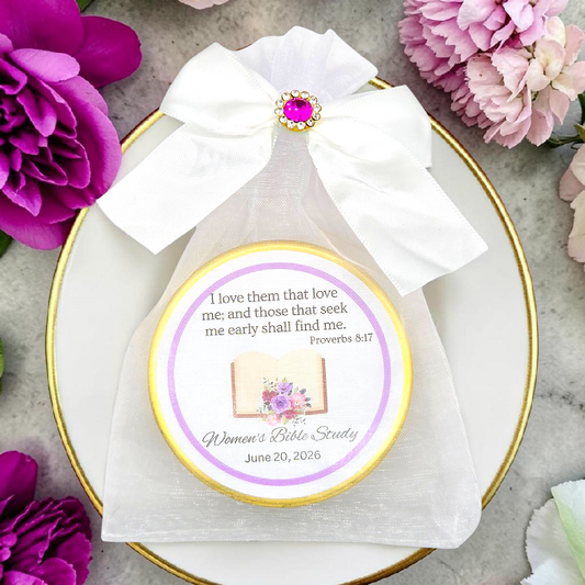 Seek and Find Ladies Ministry Tea Party Favors Scripture Tea Tins (Set of 10)