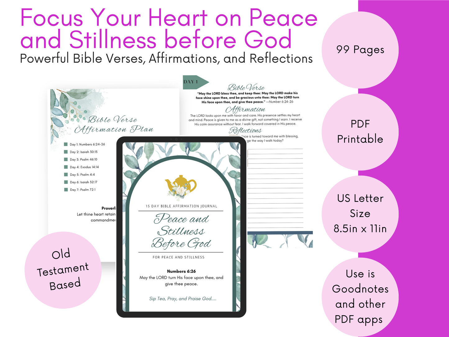 Peace and Stillness Before God Bible Verse Tea Bag Tin Gift Set