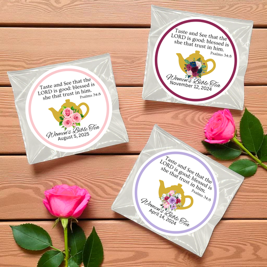 Teapot Women's Bible Study Tea Bag Party Favor (Set of 20)