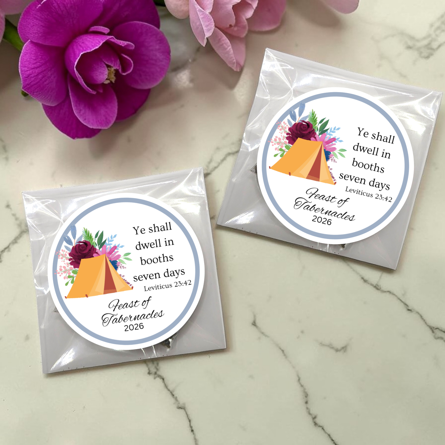 Feast of Tabernacles: Biblical Scripture Tea Bag Favors  (Set of 20)