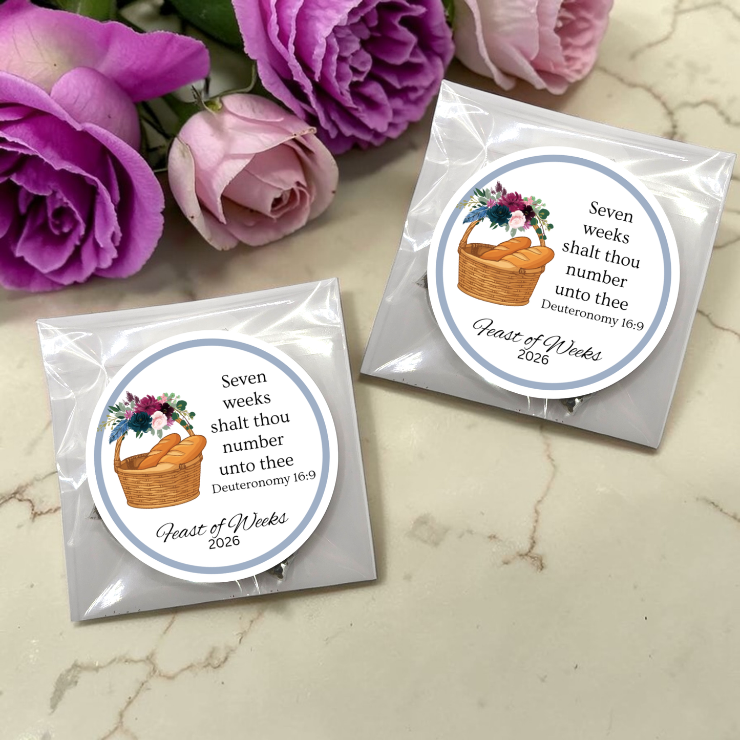 Feast of Weeks: Biblical Scripture Tea Bags for Religious Tea Party Favors (Set of 20)