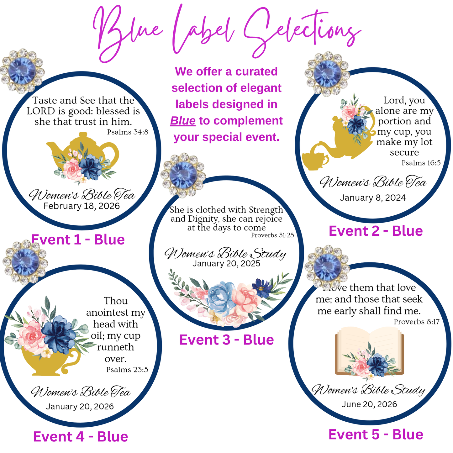 Sakura Flower Teaspoon Favors with Tea and Bible Verses (Set of 8)