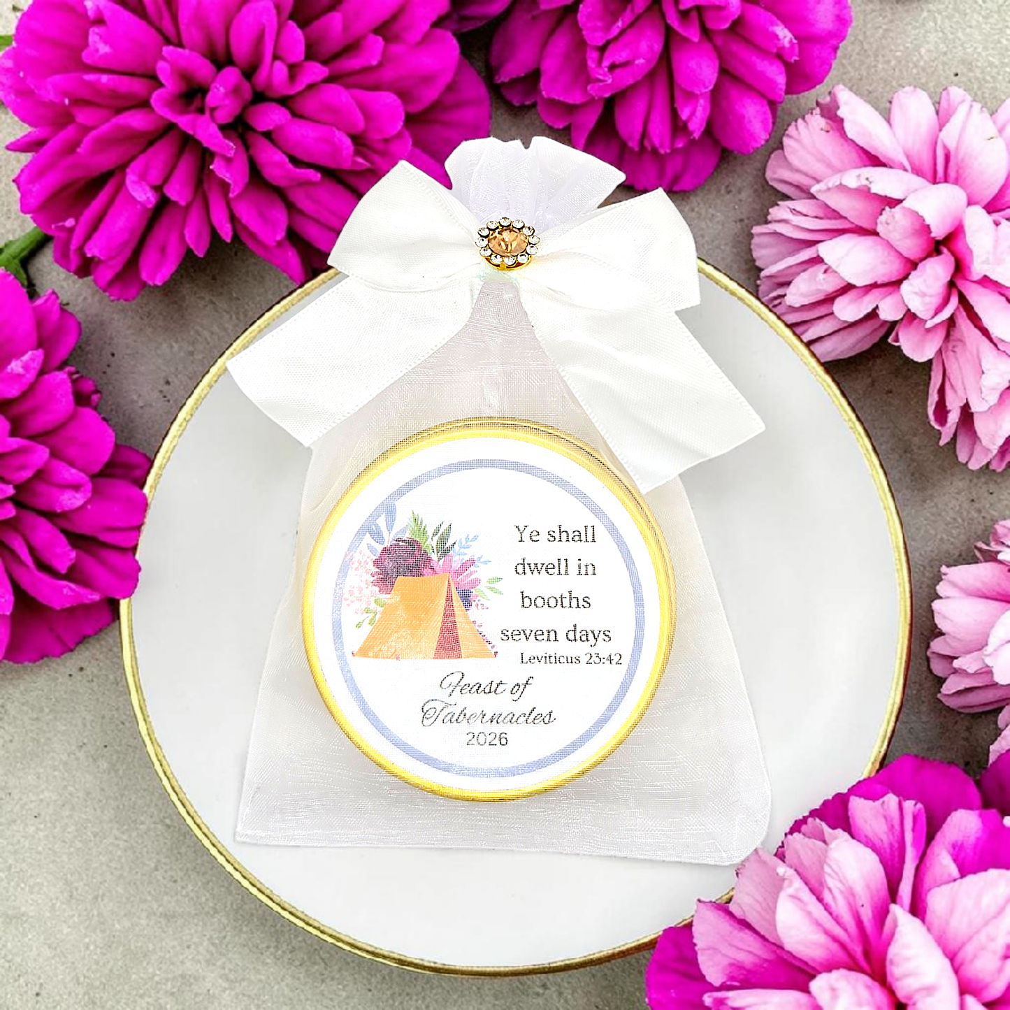 Feast of Tabernacles: Tea Favors in Custom Tea Tins for Biblical Feast Days (Set of 10)