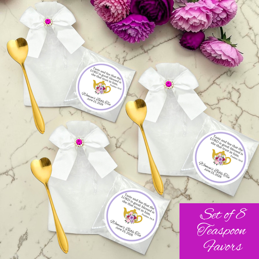 Heart Teaspoon Favors with Scripture Tea Bags (Set of 8)