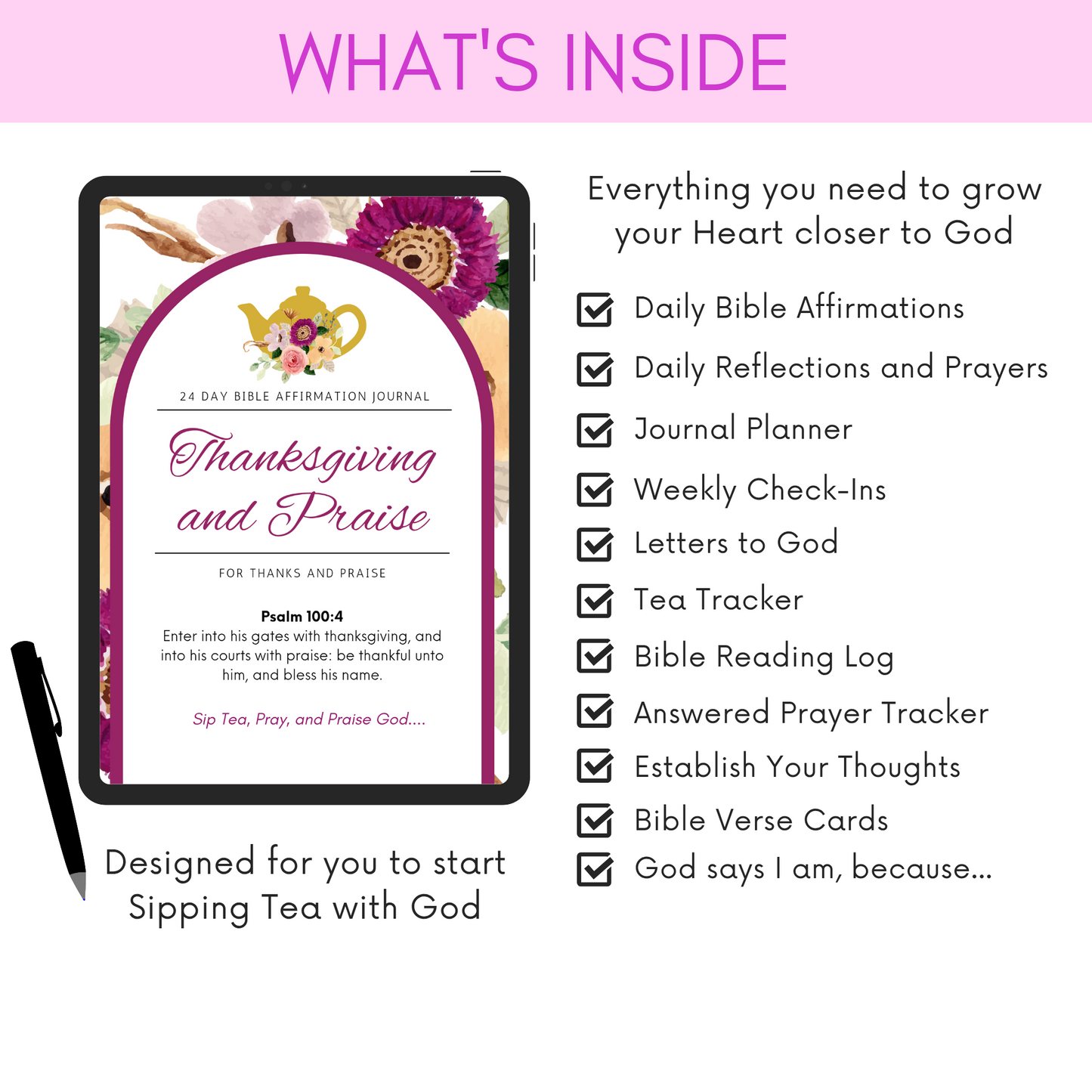 Thanksgiving and Praise Gratitude and Prayer Journal Printable (Digital Download)