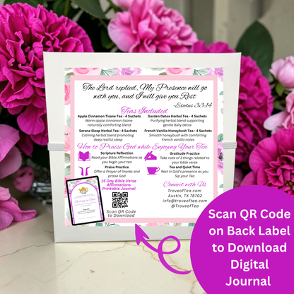 Resting in God Herbal Tea Sampler Gift Set with Scripture Tea Bags