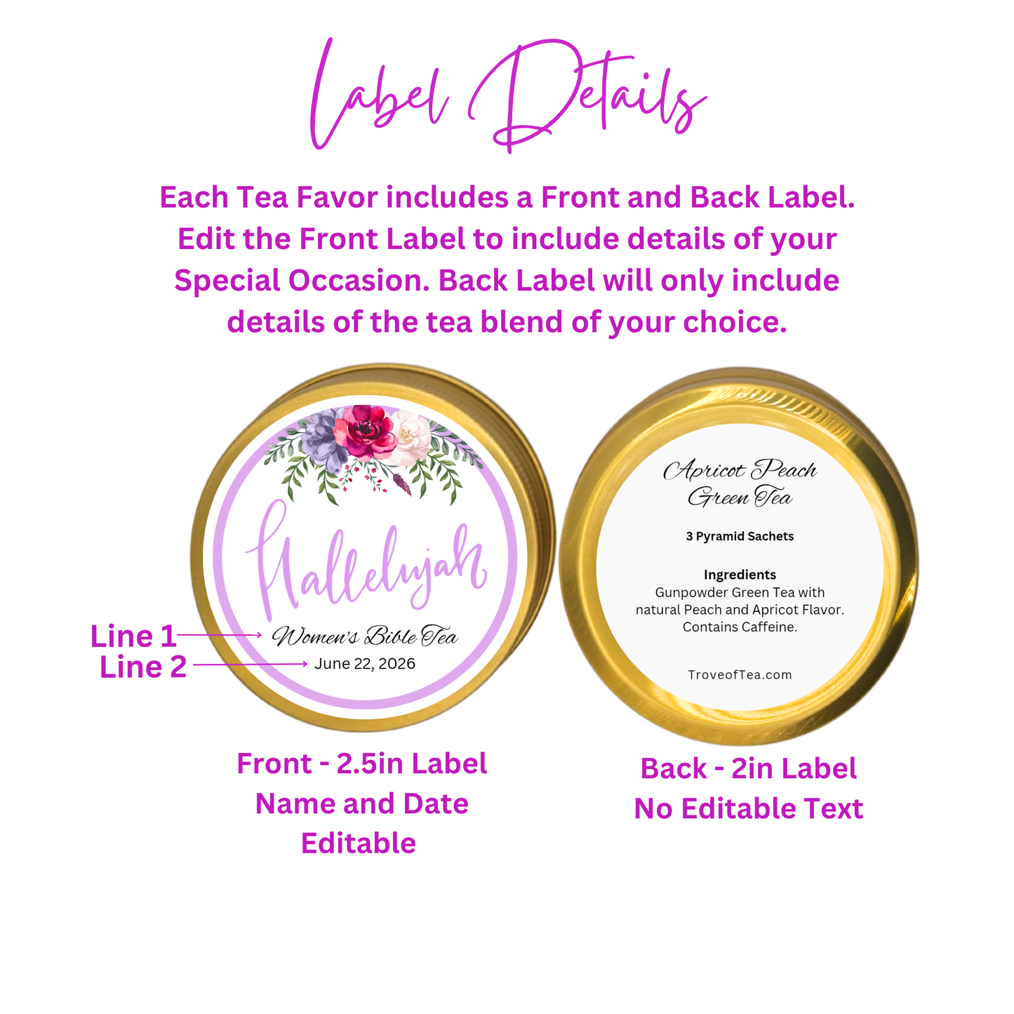 Hallelujah Scripture Tea Favors for Women’s Ministry, Prayer Breakfast (Set of 10)