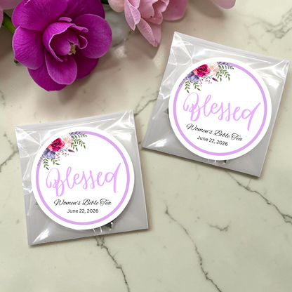 Blessed Floral Bible Tea Bag Favors for Bible Retreats & Ladies Tea Parties (Set of 20)