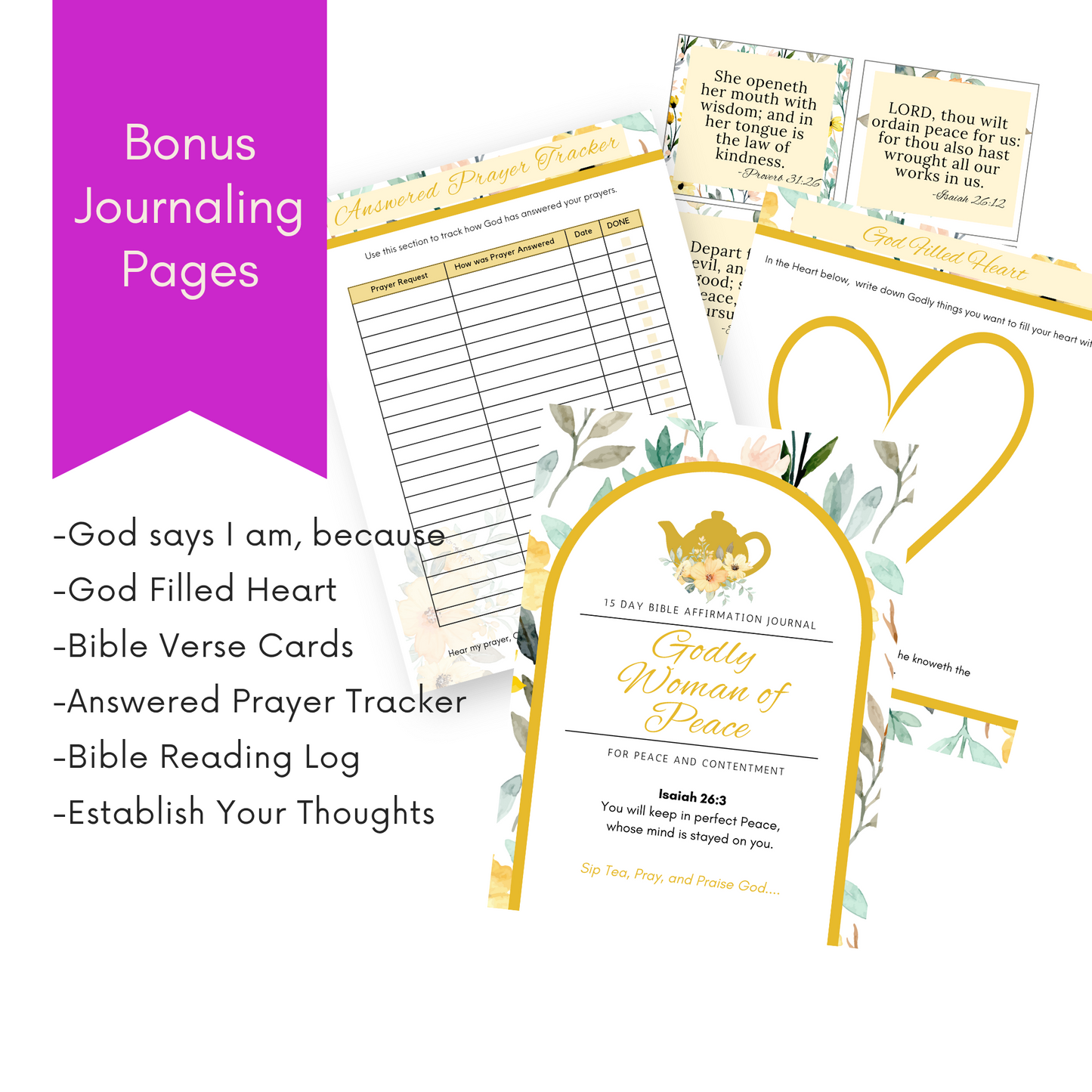 Godly Woman of Peace Self Reflection Journal (Digital Download)