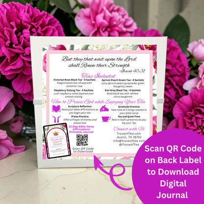 Strong and Renewed Woman Bible Verse Tins of Tea Gift Set