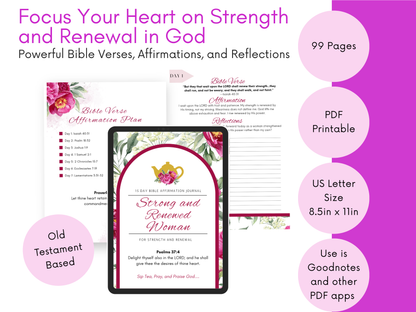 Strong and Renewed Woman Bible Verse Tins of Tea Gift Set