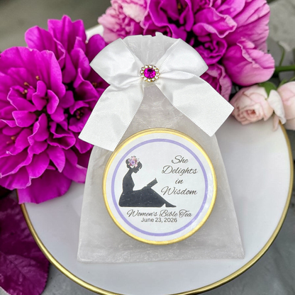 Wise Woman of God Scripture Favors in Custom Tea Tins (Set of 10)