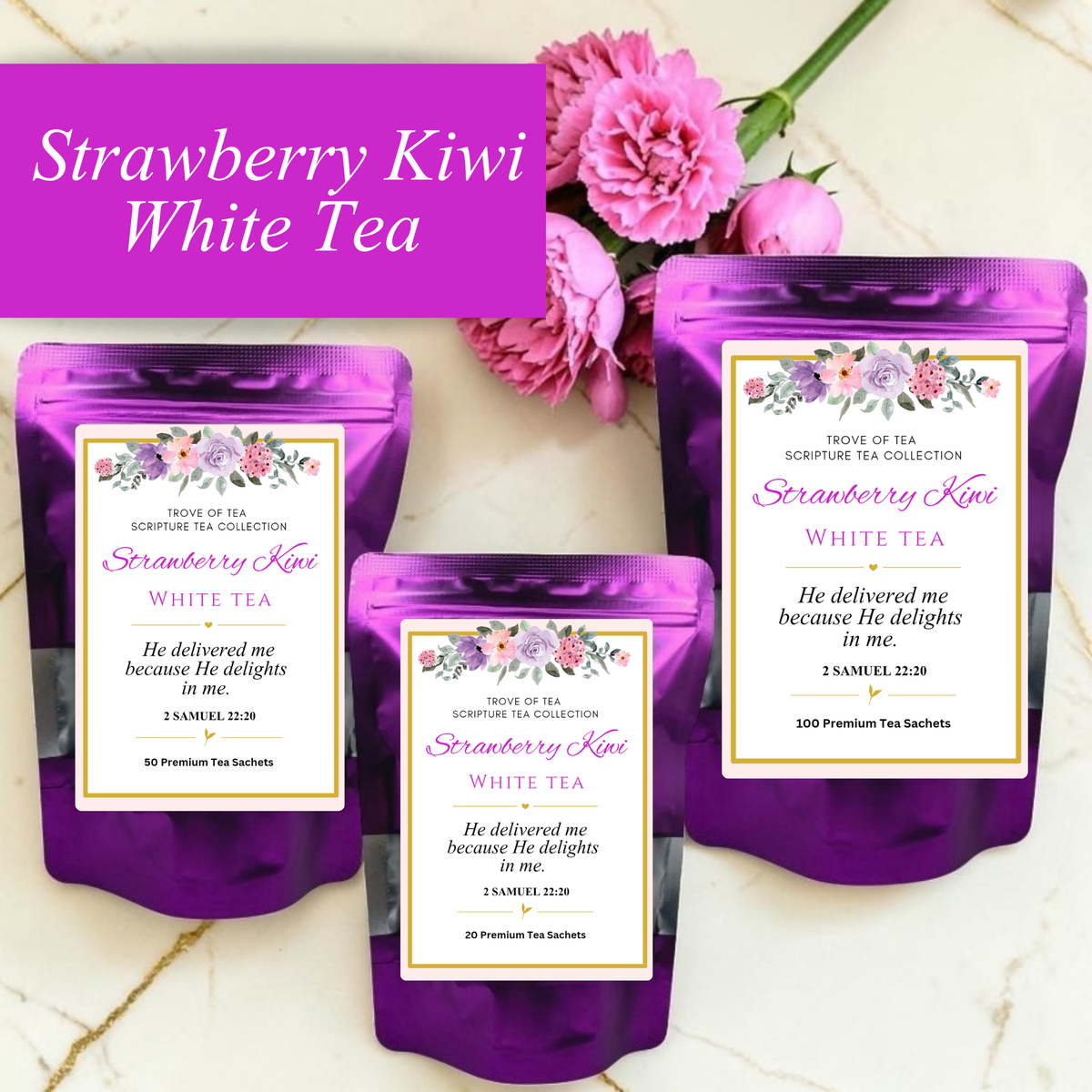 Strawberry Kiwi White Tea Refill Bags
