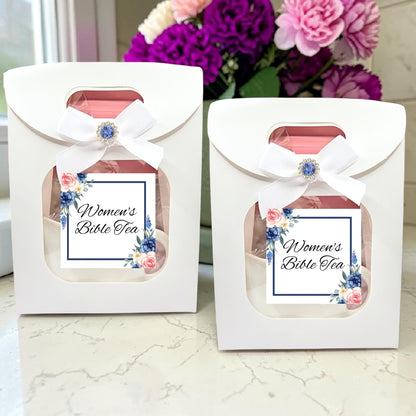 Personalized Bible Tea Party Gifts for Prayer Circle in Blue (Set of 5)
