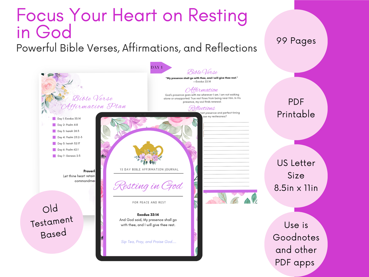 Resting in God Herbal Tea Sampler Gift Set with Scripture Tea Bags