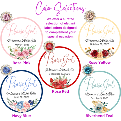 Praise God Floral Bible Verse Tea Favors for Ladies Tea Party and Bible Retreat (Set of 10)