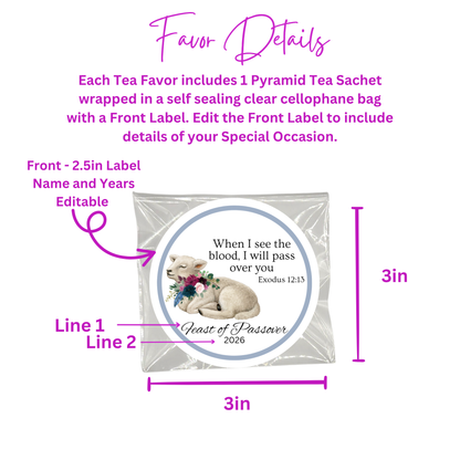 Passover Favors: Scripture Tea Bags for Biblical Feast of the Lord (Set of 20)