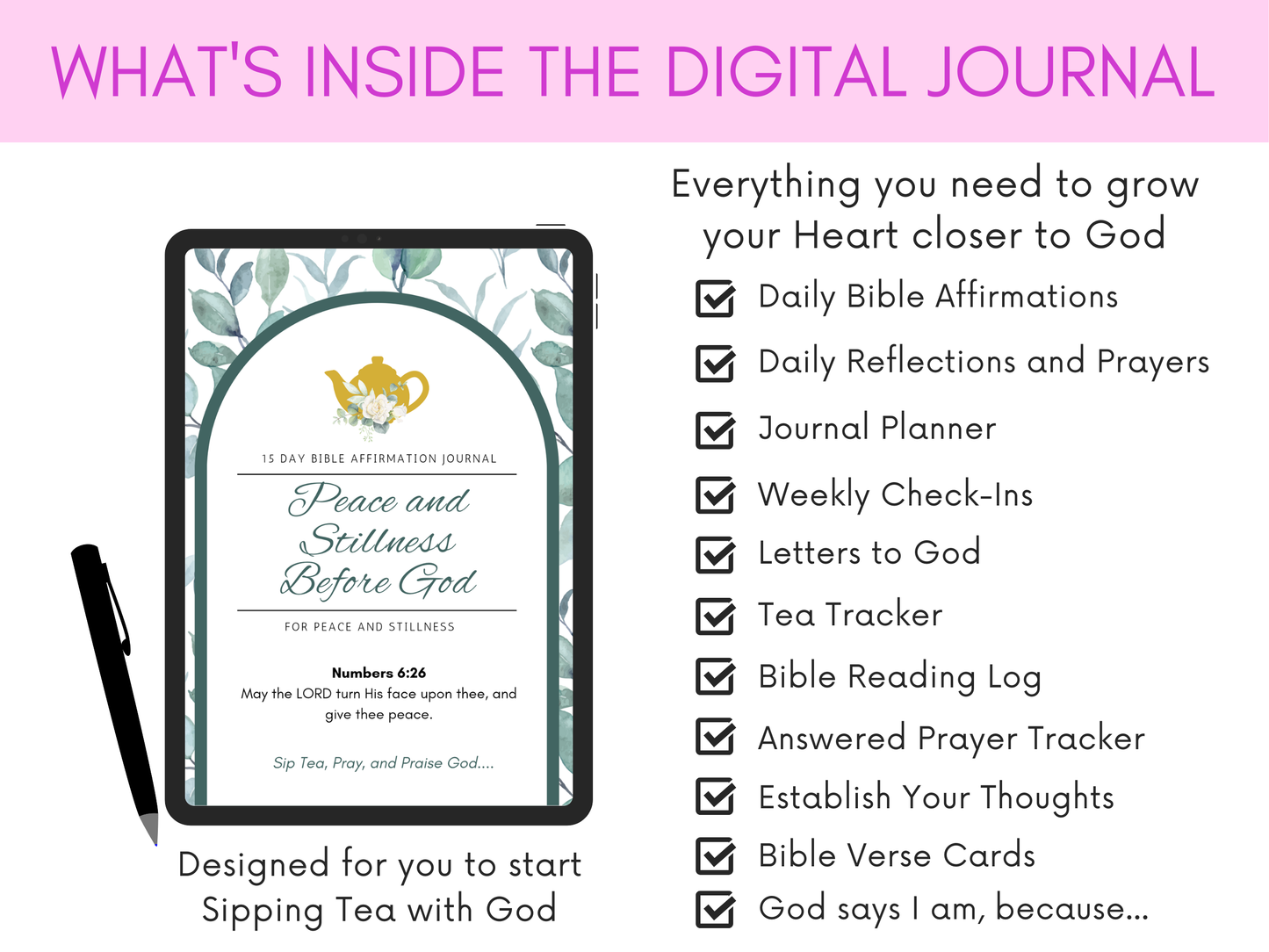 Peace and Stillness Before God Bible Verse Tea Bag Tin Gift Set