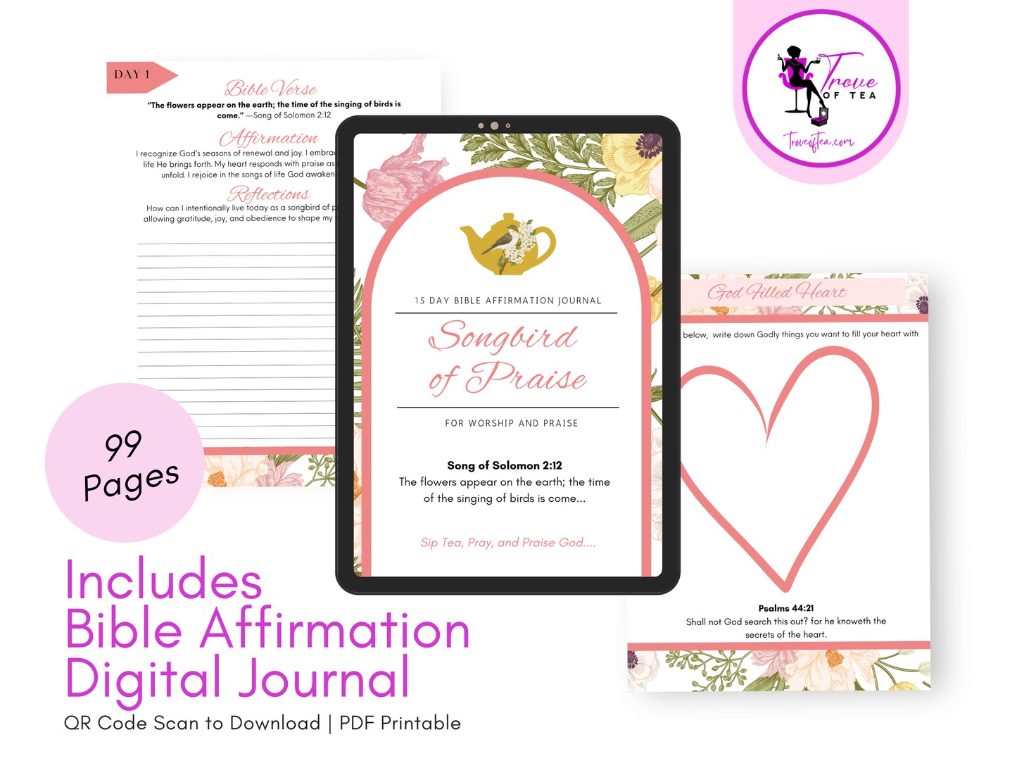 Songbird of Praise Floral Spring Tea Tin Gift Set