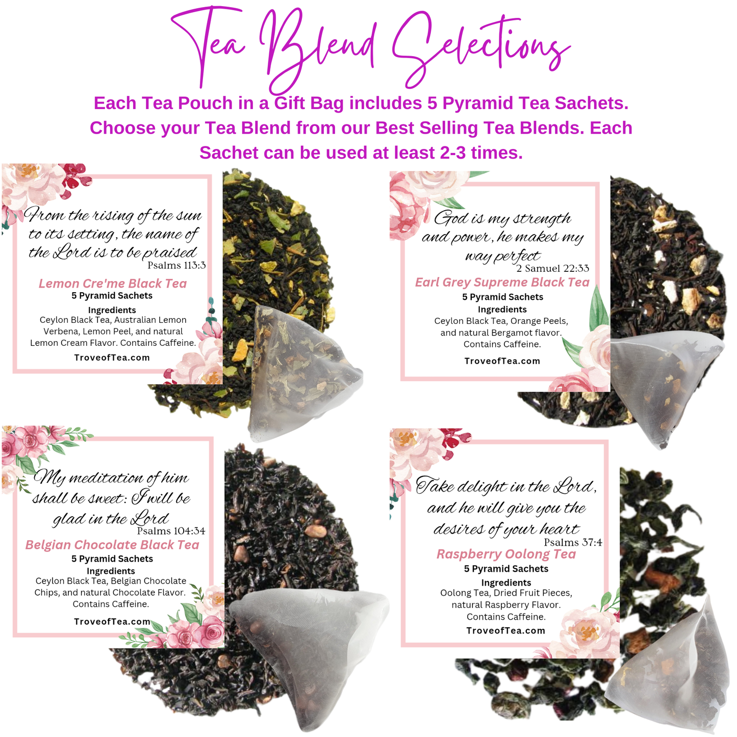 Personalized Womens Ministry Gifts for Ladies Tea Party in Pink (Set of 5)
