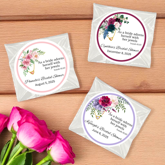 Floral Bridal Shower Bible Verse Tea Bag Party Favor (Set of 20)