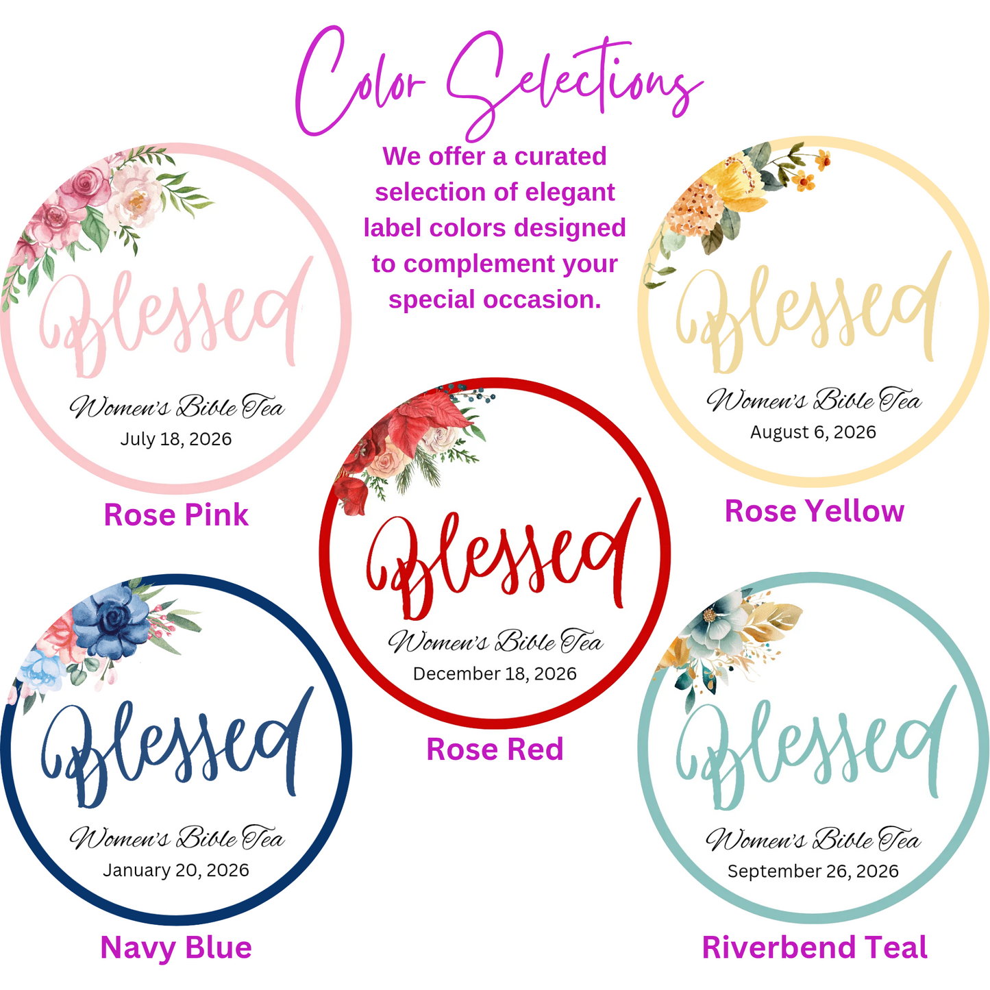 Blessed Floral Bible Tea Bag Favors for Bible Retreats & Ladies Tea Parties (Set of 20)