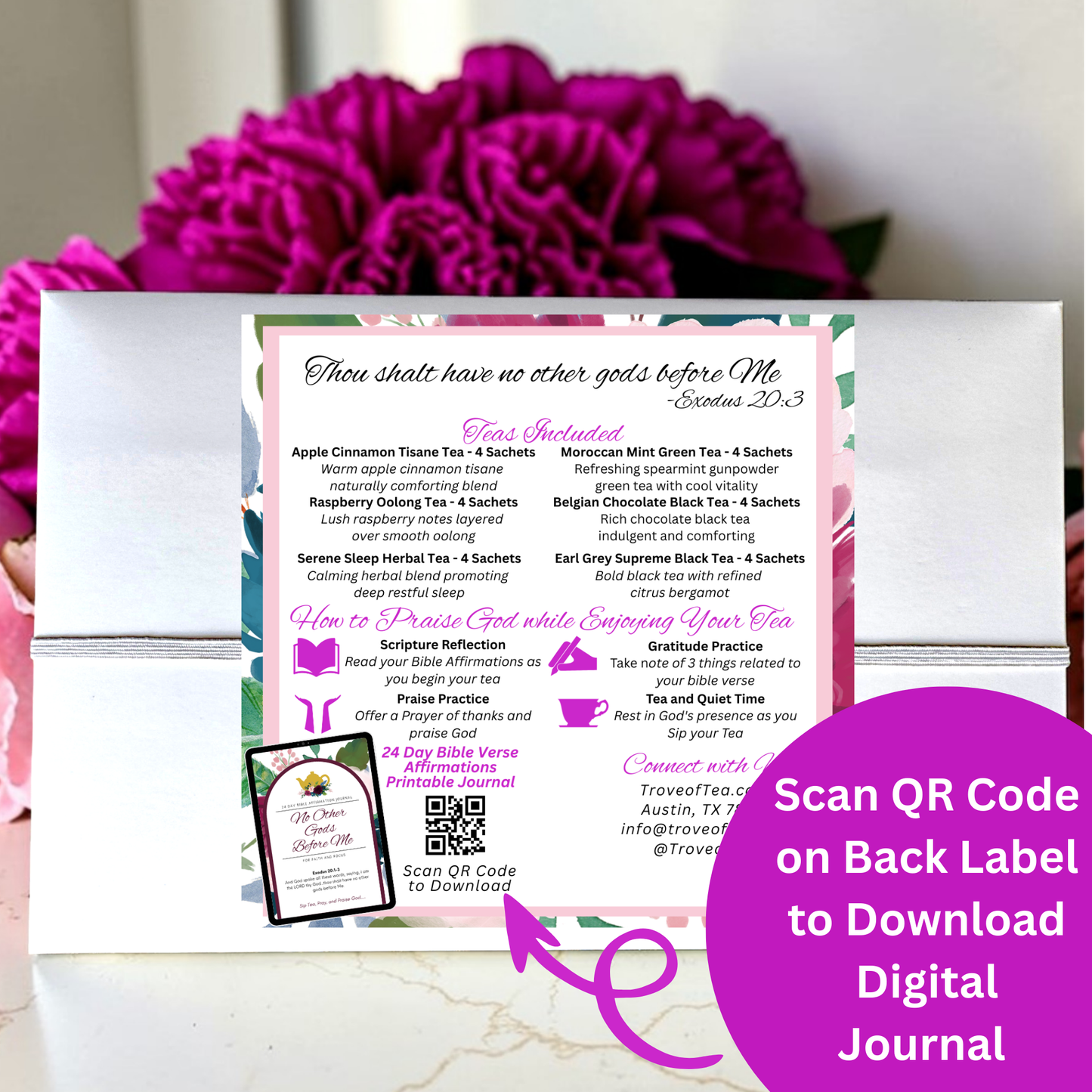 No Other Gods Before Me Bible Verse Tins of Tea Gift Set