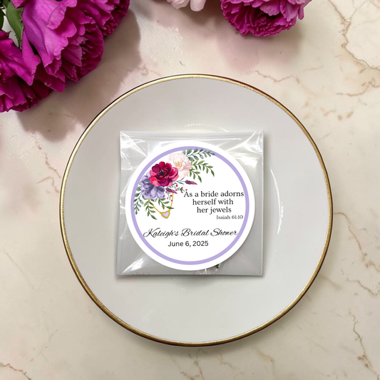 Floral Bridal Shower Bible Verse Tea Bag Party Favor (Set of 20)