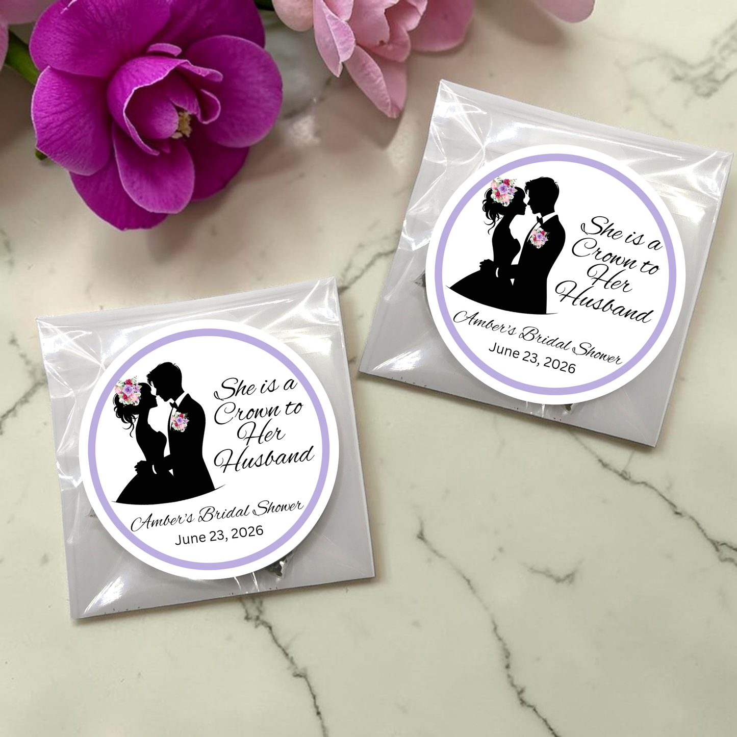 Crown Woman of God Silhouette Bridal Shower Tea Bags with Bible Verses (Set of 20)