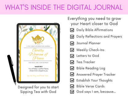 Godly Woman of Peace Green Tea Sampler Gift with Bible Verse Tins of Tea