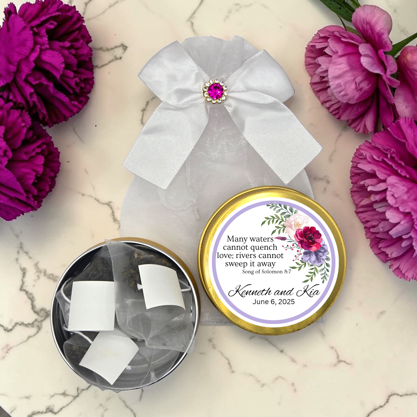 Right Floral Bible Tea Wedding Favors (Set of 10)