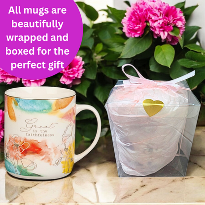 Great is thy Faithfulness Scripture Mug – Lamentations 3:23 - 14oz