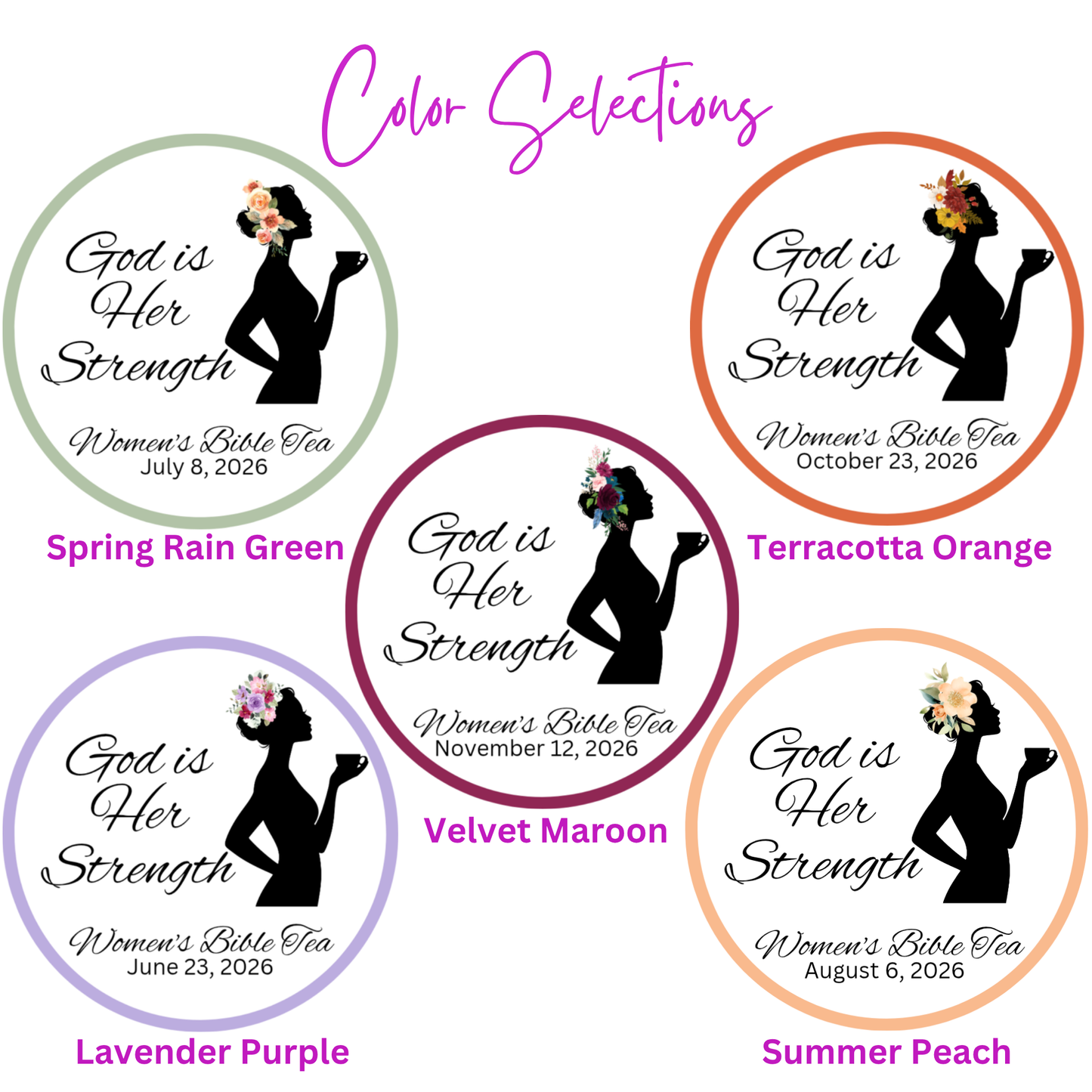 Godly Woman Silhouette Spiritual Tea Bag Favors (Set of 20)