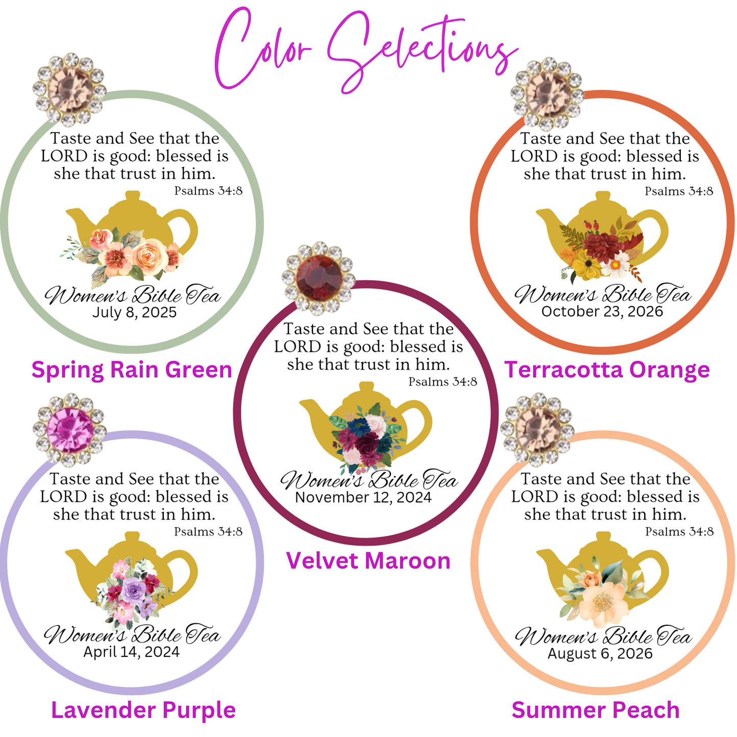 Teapot Scripture Tea Party Favors for Ladies (Set of 10)