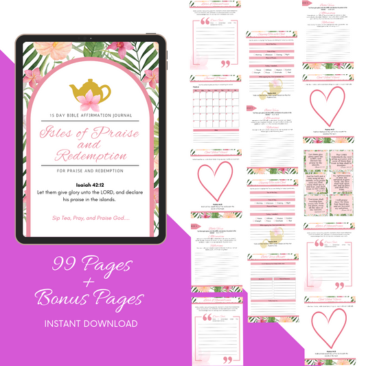 Isles of Praise and Redemption Prayer Journal Printable (Digital Download)