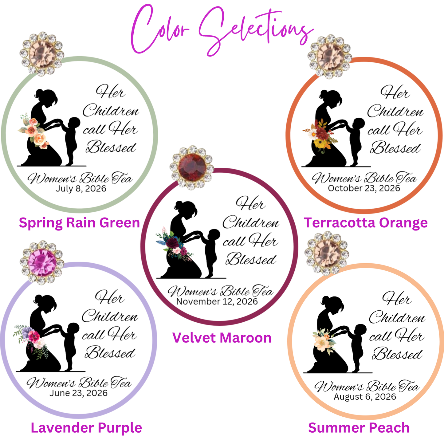 Blessed Woman Prayer Circle Bible Tea Party Favors (Set of 10)