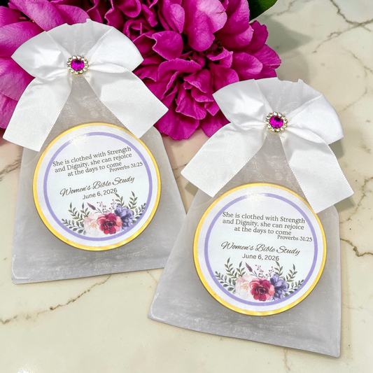 Bottom Floral Ladies Bible Verse Tin Tea Party Favor (Set of 10)