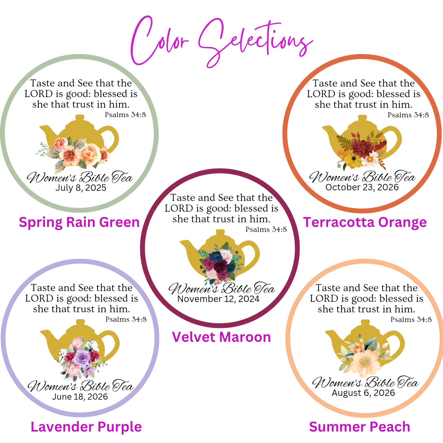 Teapot Women's Bible Study Tea Bag Party Favors (Set of 20)