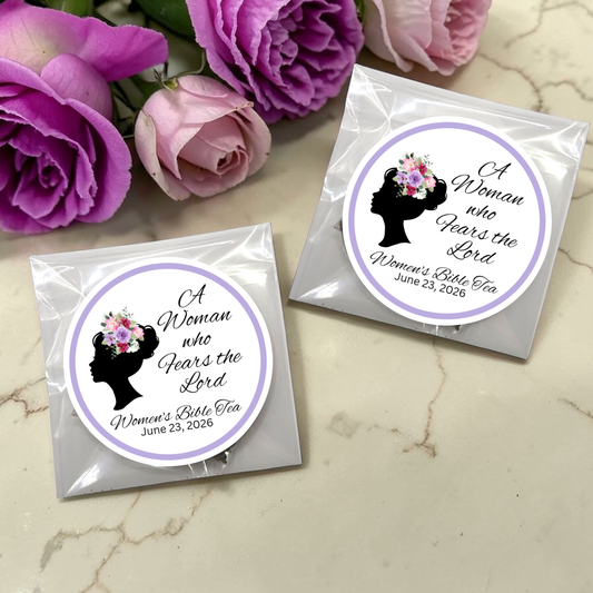 Woman that Feareth the Lord Silhouette Tea and Bible Favors (Set of 20)