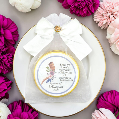 Feast of Trumpets: Personalized Bible and Tea Tin Favors (Set of 10)