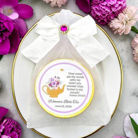 Honey Teapot Bible Tea Tins for Women's Ministry Favors (Set of 10)