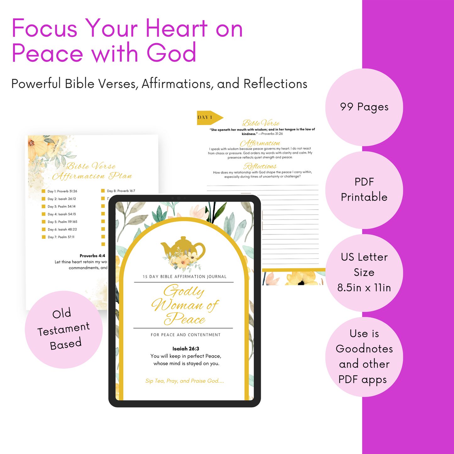 Godly Woman of Peace Self Reflection Journal (Digital Download)
