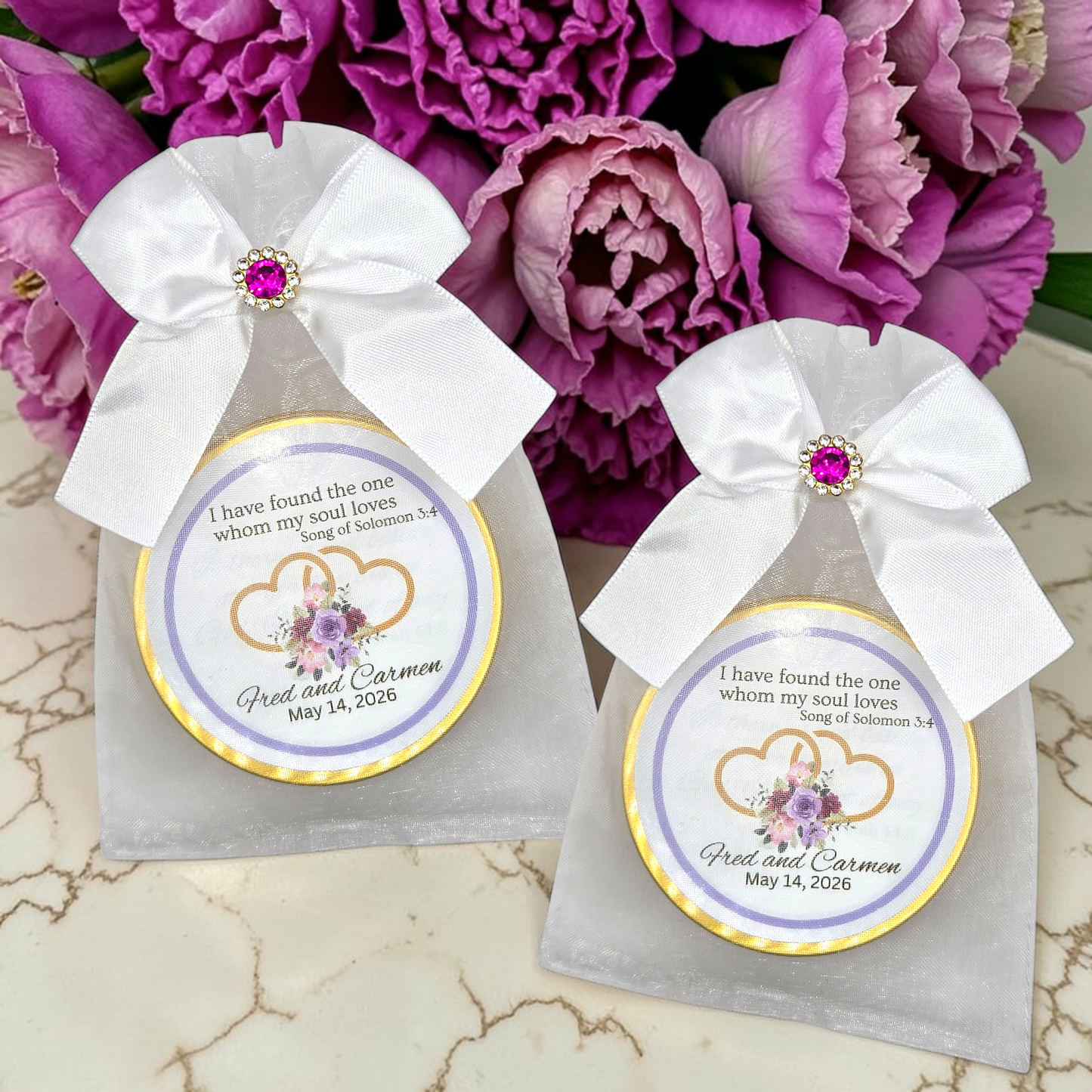 Heart Engagement Tea Party Prayer Favors  (Set of 10)