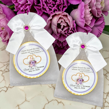 Heart Engagement Tea Party Prayer Favors  (Set of 10)